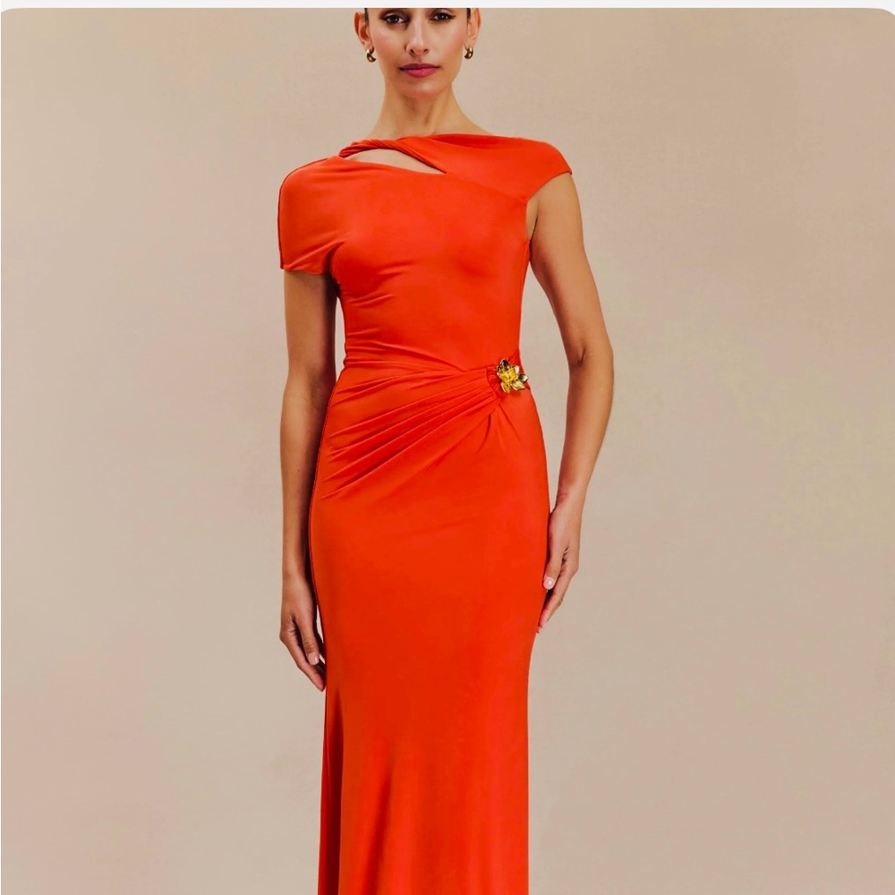 Meshki One Shoulder Orange Dress
